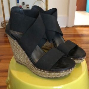 Stuart Weitzman Black Espadrille Heel